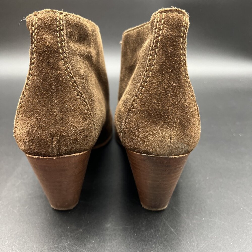 MADEWELL 1937 Lace Up Womens 7.5 Suede Heels Booties Shoes Brown Italy - Picture 5 of 16